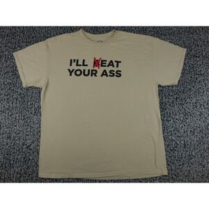 Danny Duncan T-Shirt Mens XL Tan I'll Eat Your A$$ Graphic Tee Humor